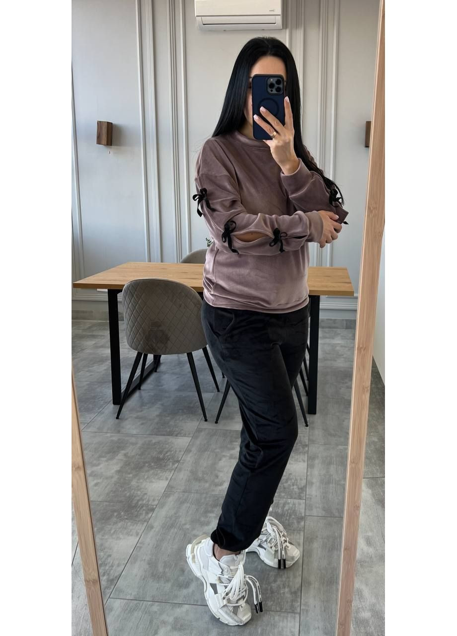 Стильний костюм для жінок з декоративними зав’язками на рукавах Україна (355803212)