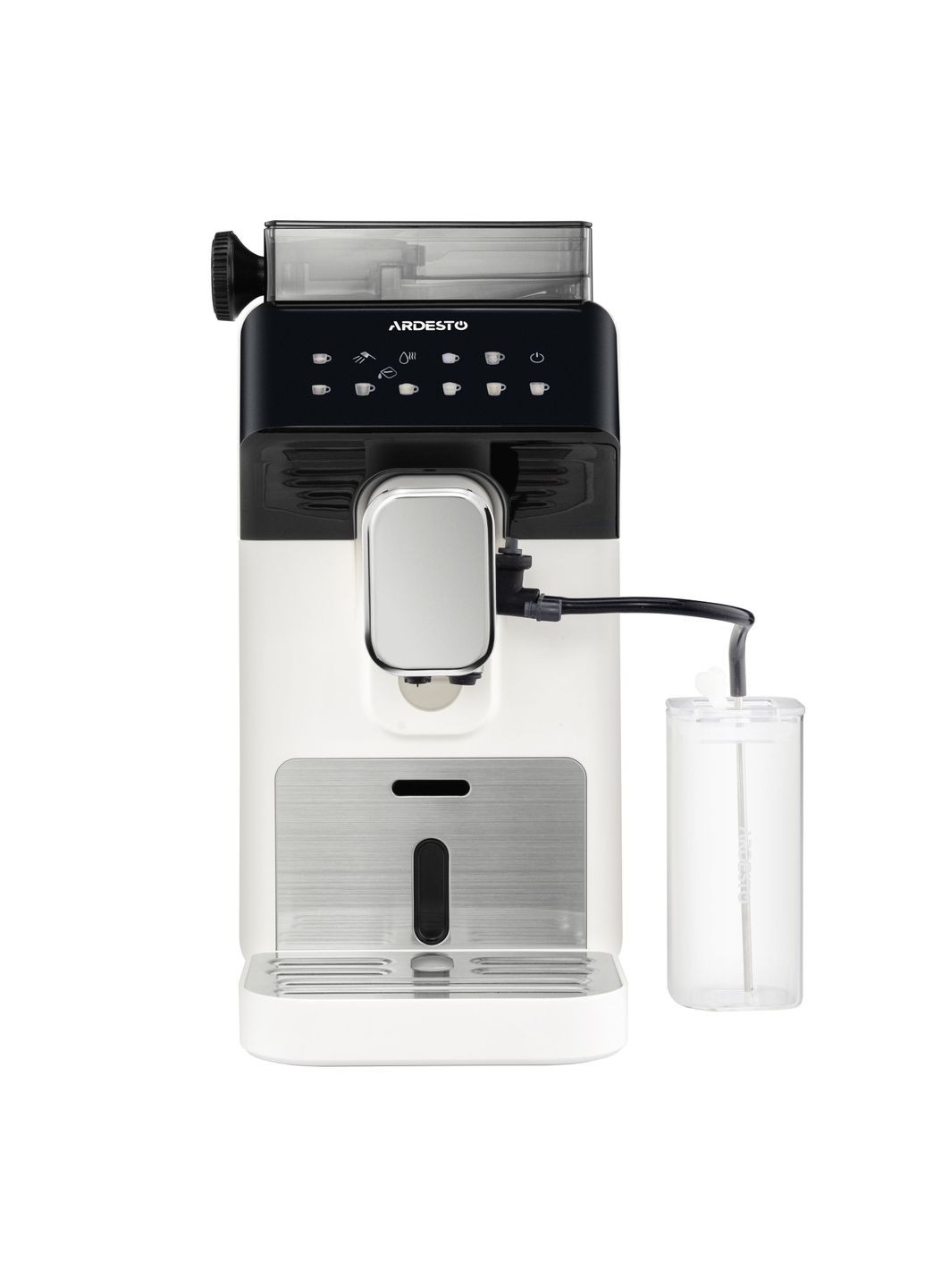 Кофемашина, 2л, зерно, автомат.капуч, дисплей, авторецептов 9, бело-черный Ardesto (314974726)