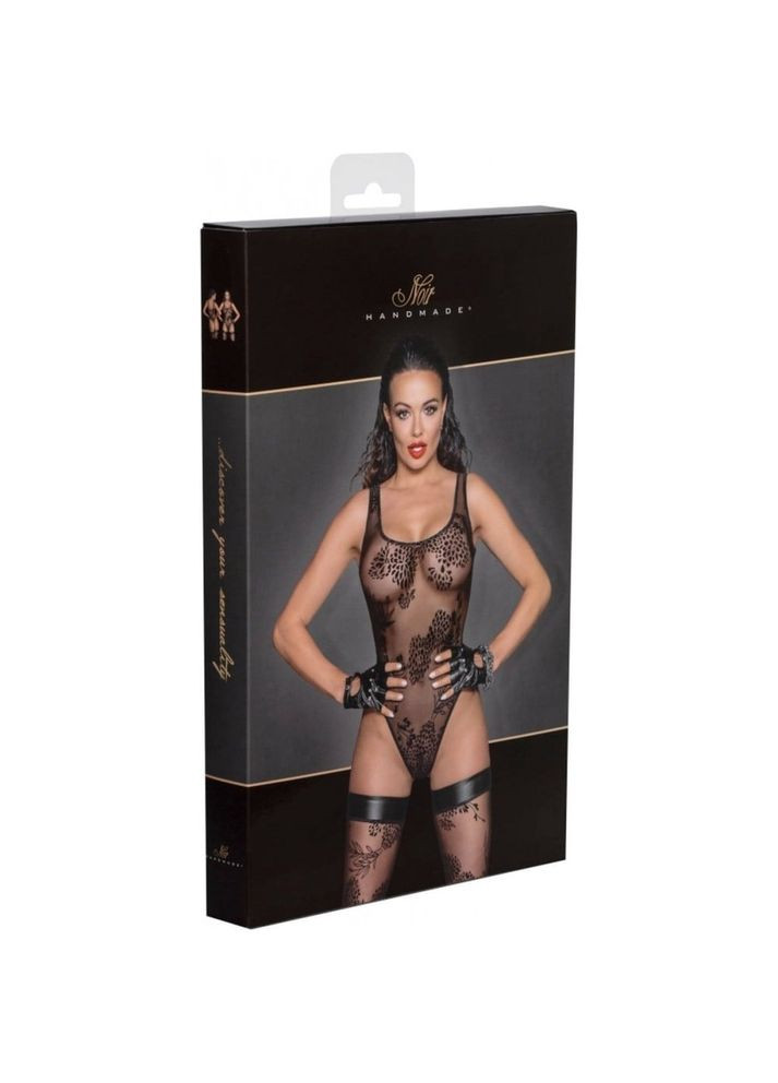 Боді з візерунками F242, напівпрозоре, чорне Noir Handmade (347314354)