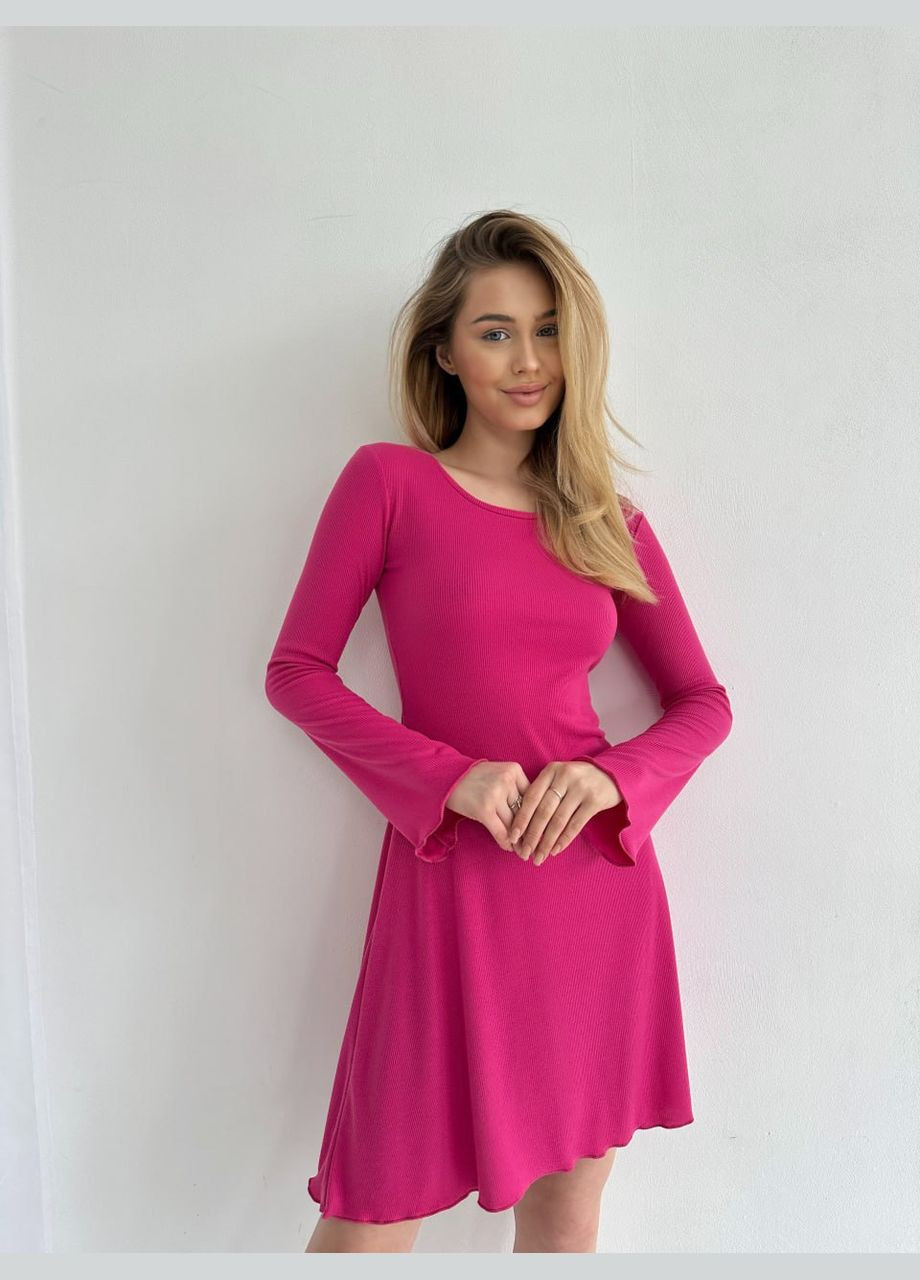 Малинова жіноча сукня міні колір малиновий р.42/44 453542 New Trend