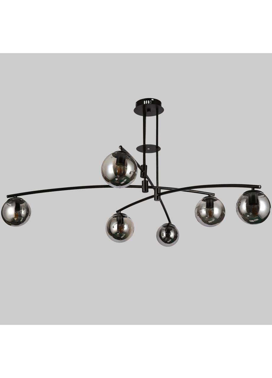 Чорна сучасна люстра на 6 графітових плафони (52-9827-6 BK+BK) No Brand (371812460)