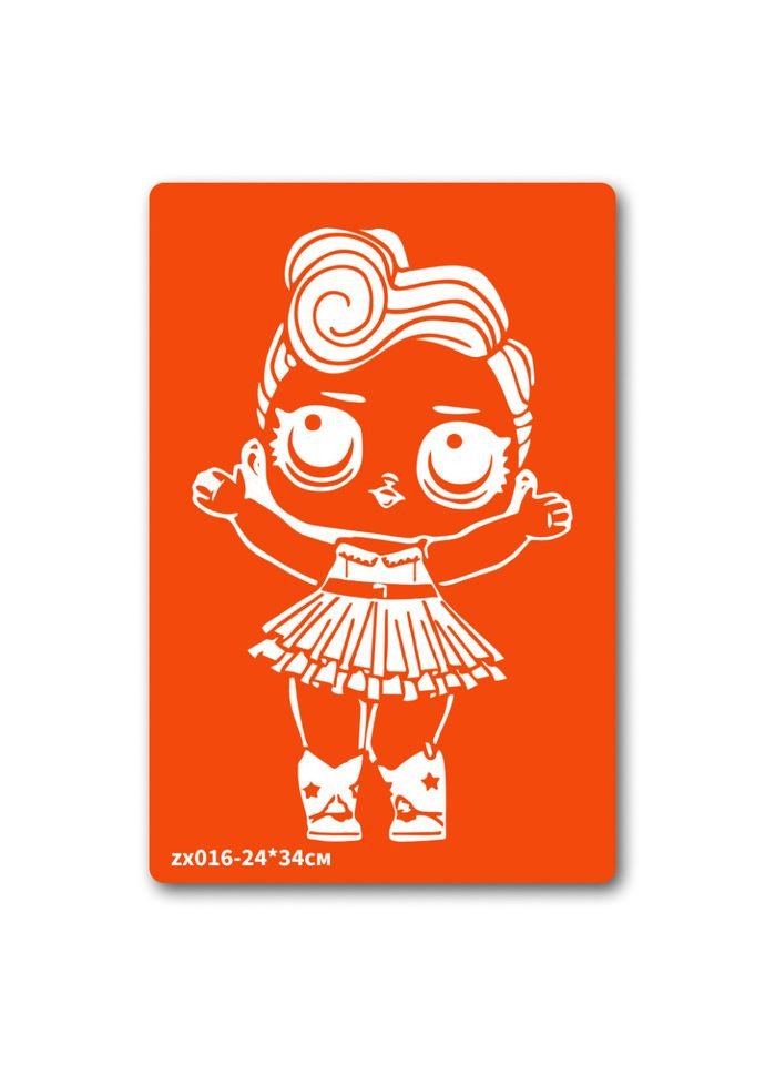 Трафарет для био-папы Кукла LOL zx016-24*34см, размер 24 х 34см No Brand (326839068)