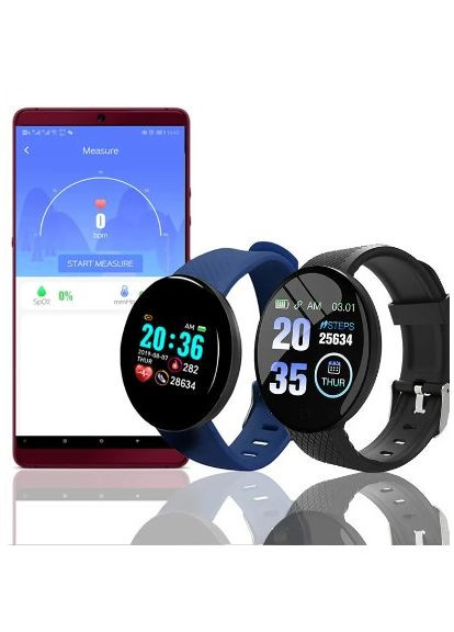 Фітнес-браслет D18 Смарт часs пульсометр артеріальний тиск монітор-проходу розумний годинник XJXN (297707718)