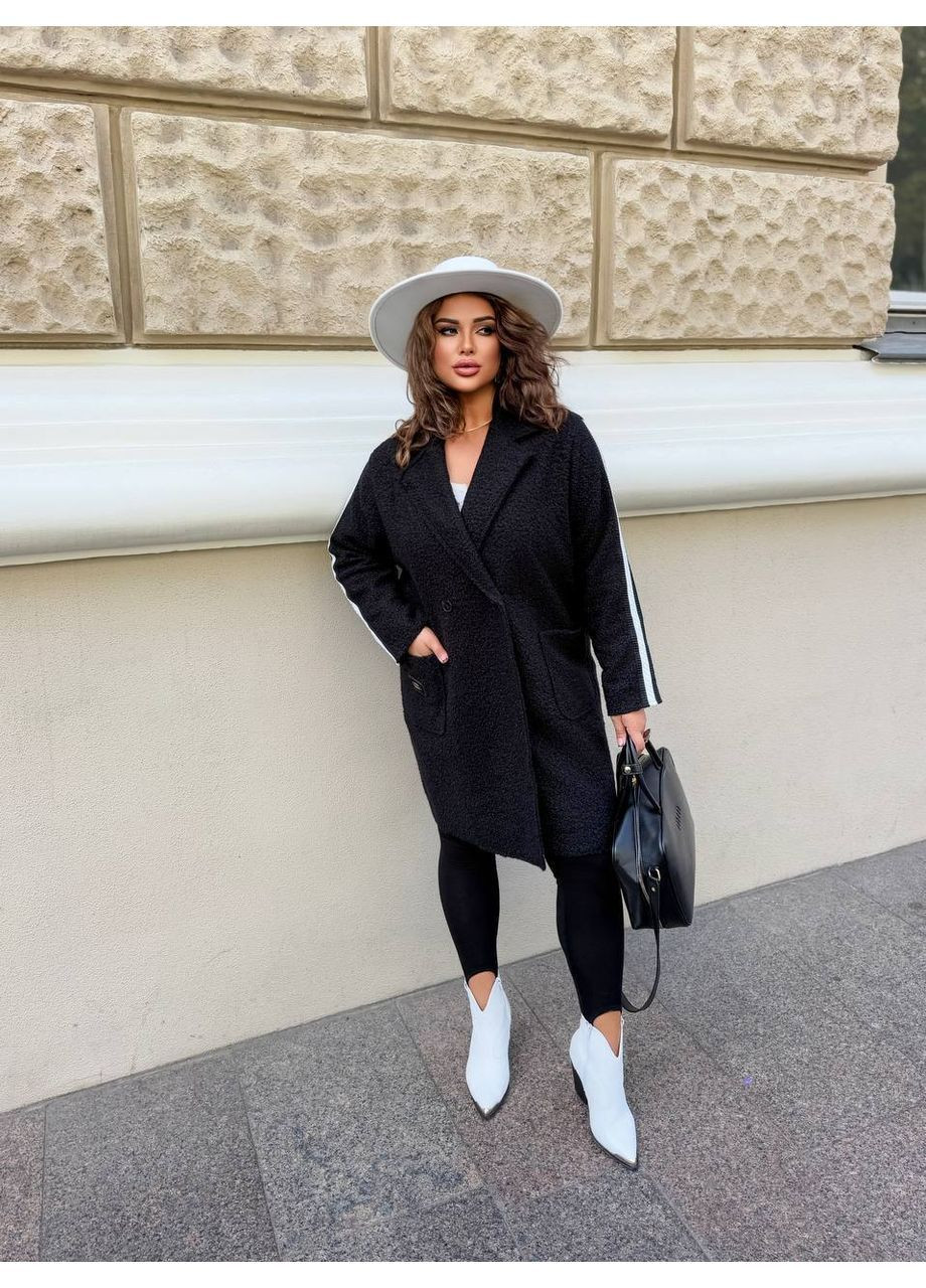 Чорне Жіноче пальто без підкладки Stylish Touch