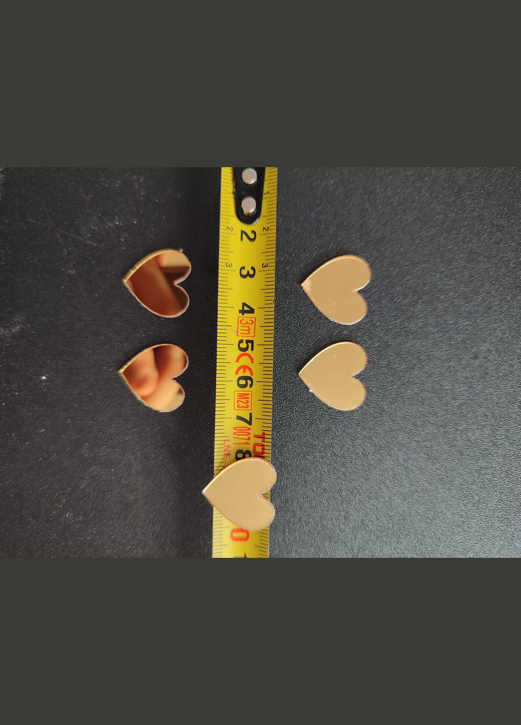 Зеркальные пластиковые наклейки Сердца Золотые 2 х 2 см 50 шт Б235 No Brand (321973264)