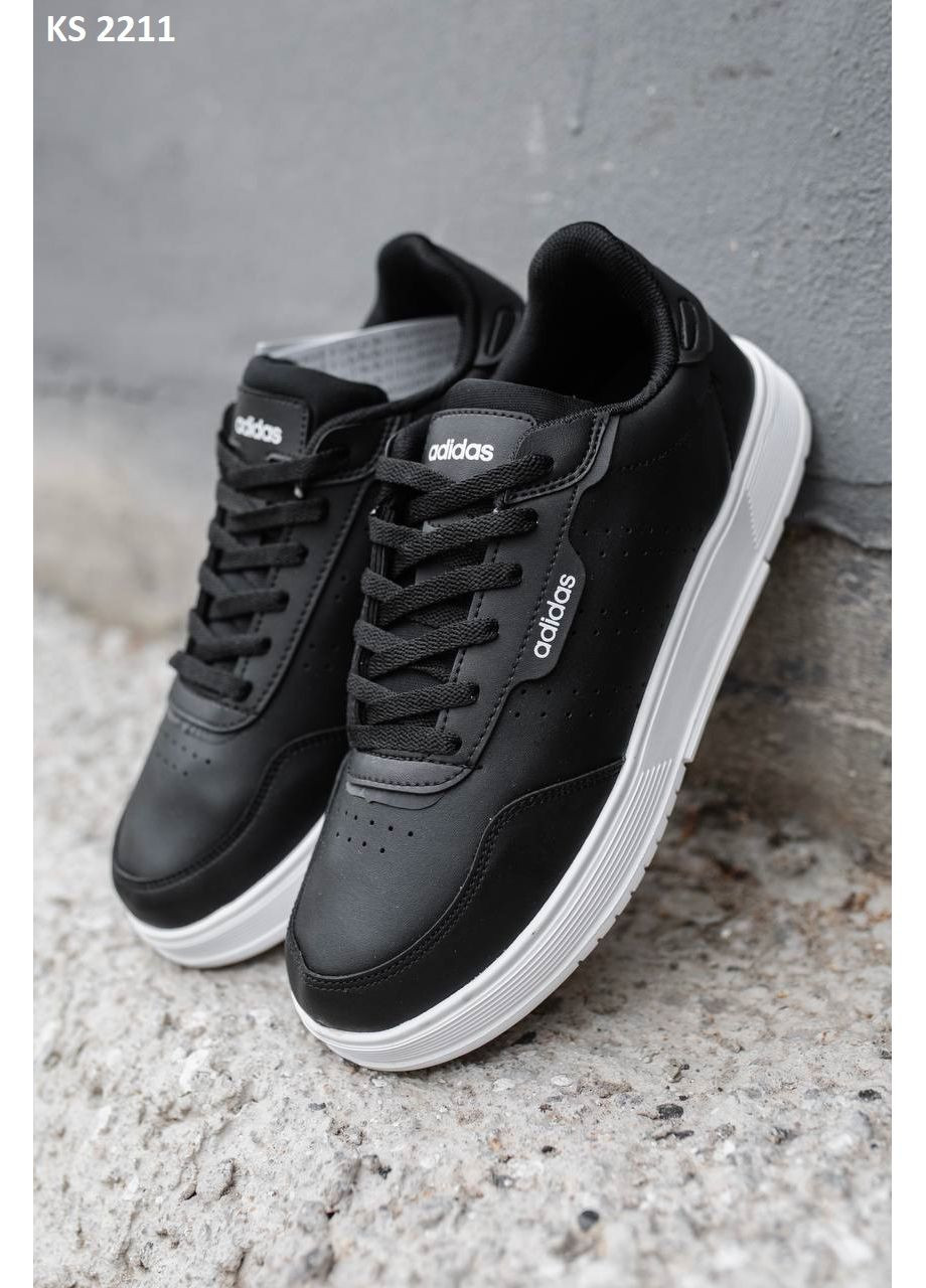 Чорні Осінні кросівки чоловічі adidas black white адідас No Brand