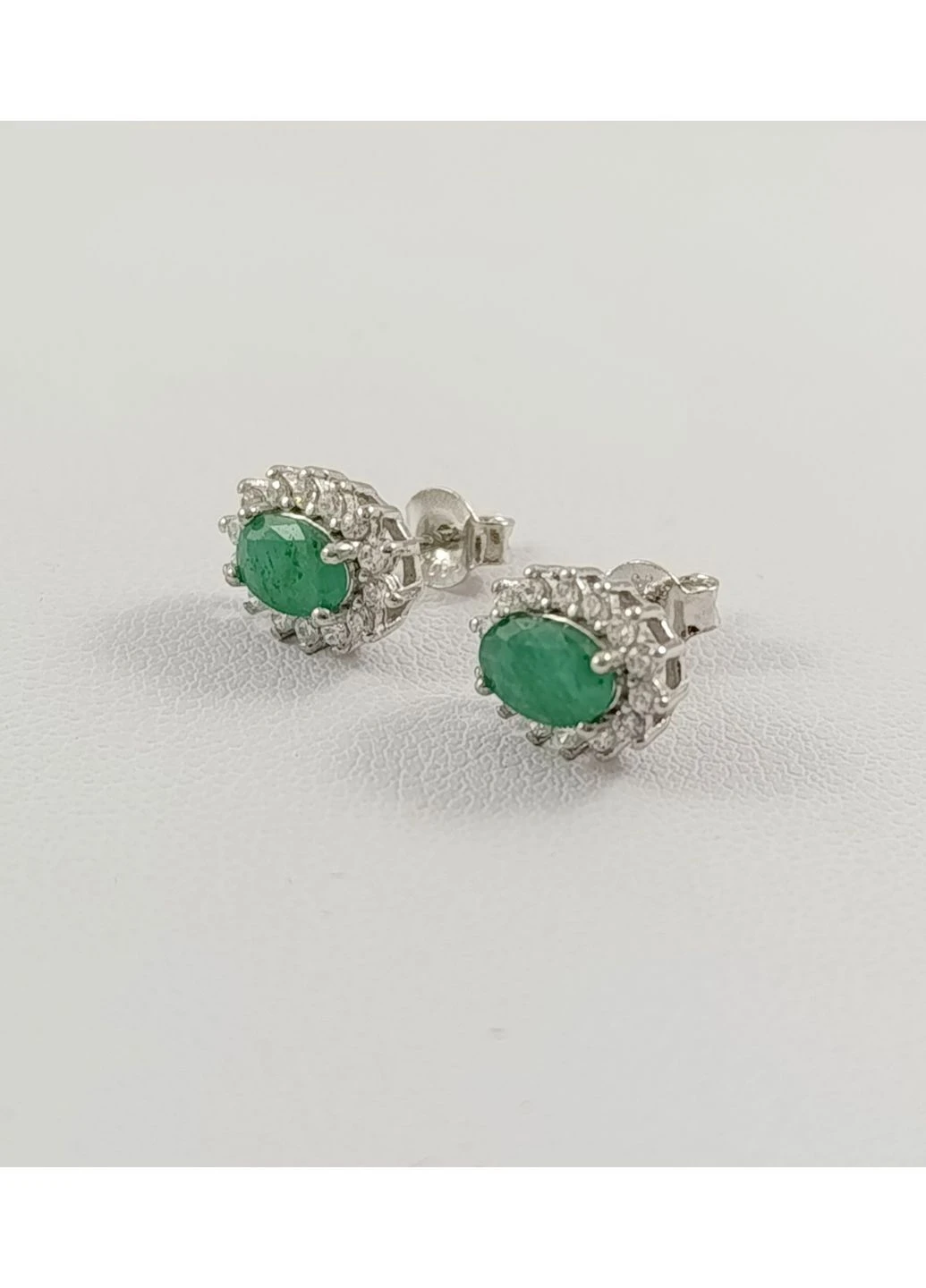 Серьги-пусеты серебряные с бериллом С006/м-бр No Brand Сережки (377197009)