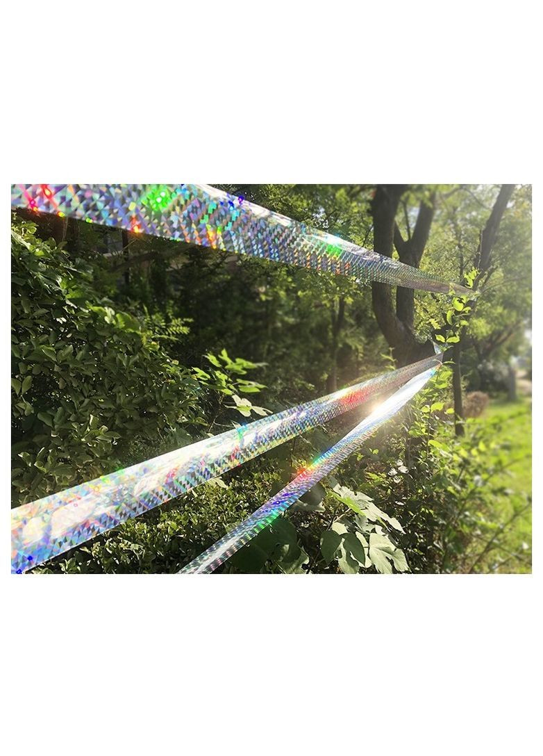Світловідбиваюча райдужна стрічка для відлякування птахів 50 м для захисту саду, ягід і розсади No Brand (371915000)