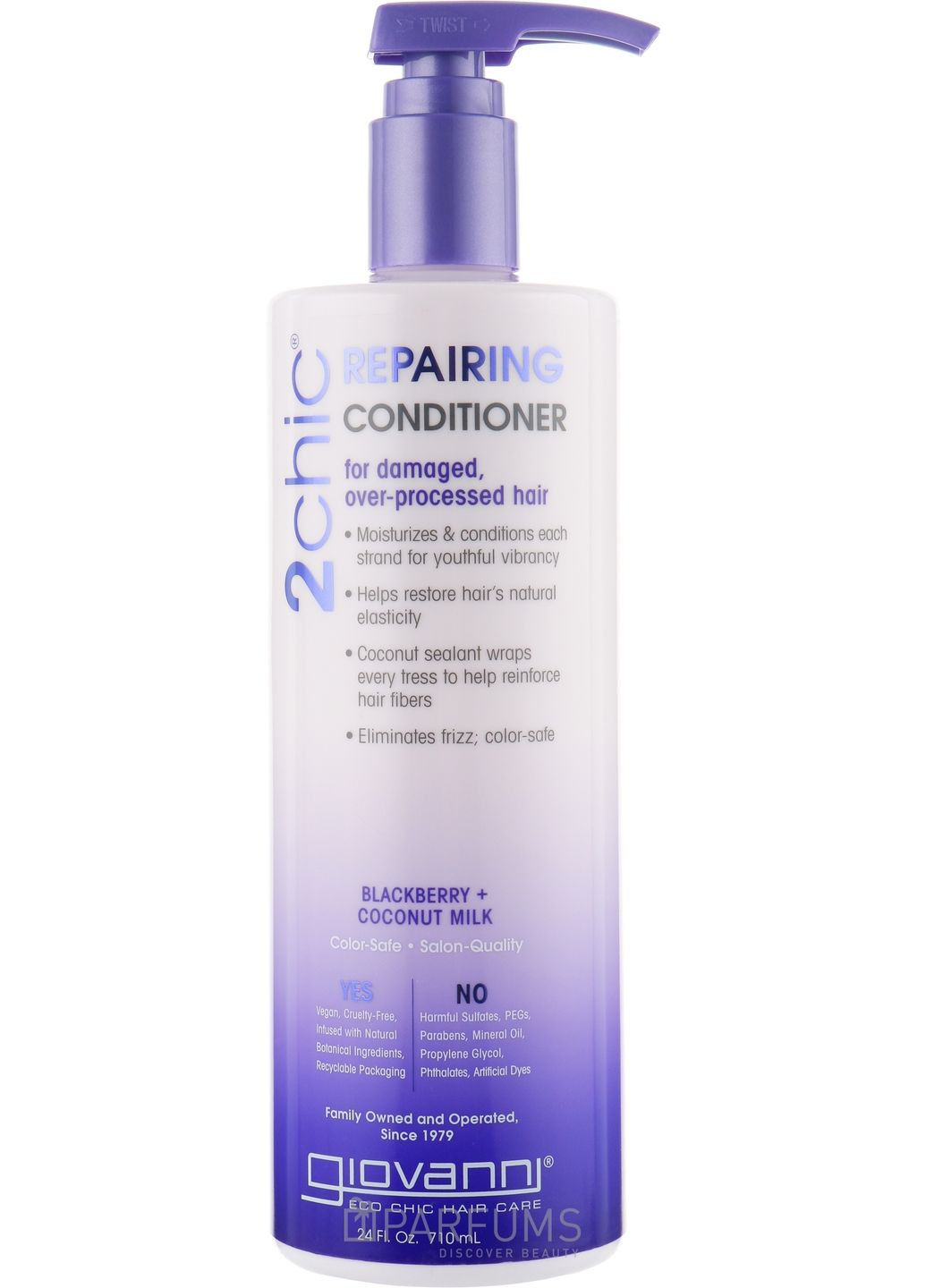 Giovanni Кондиционер восстановительный с ежевикой и кокосовым молоком 2 Chic Repairing Blackberry Coconut Milk Conditioner 710ml (2-637843) — Крем, Италия (369791264)