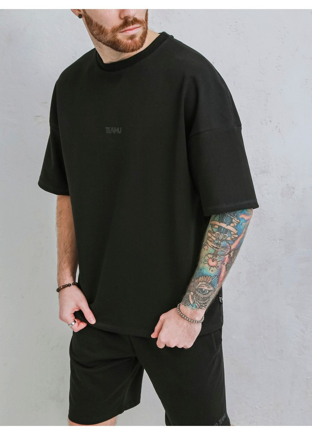 Черная мужская футболка urban style черная Teamv