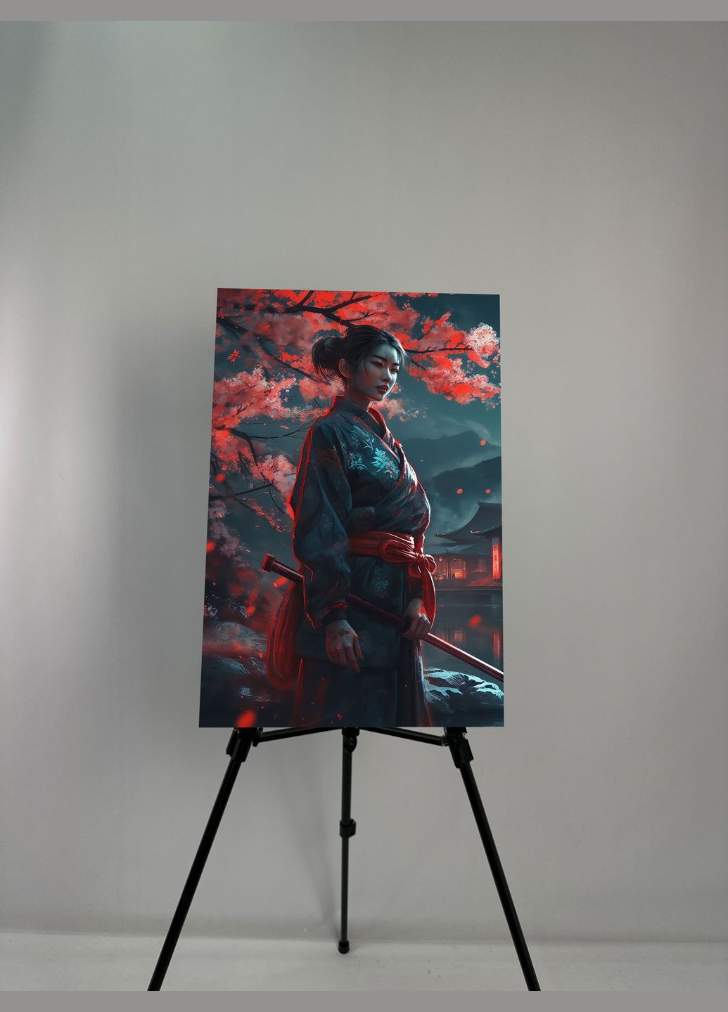 Картина на металле с принтом "Гейша", 38/60см (1725) Hand Made (358897207)