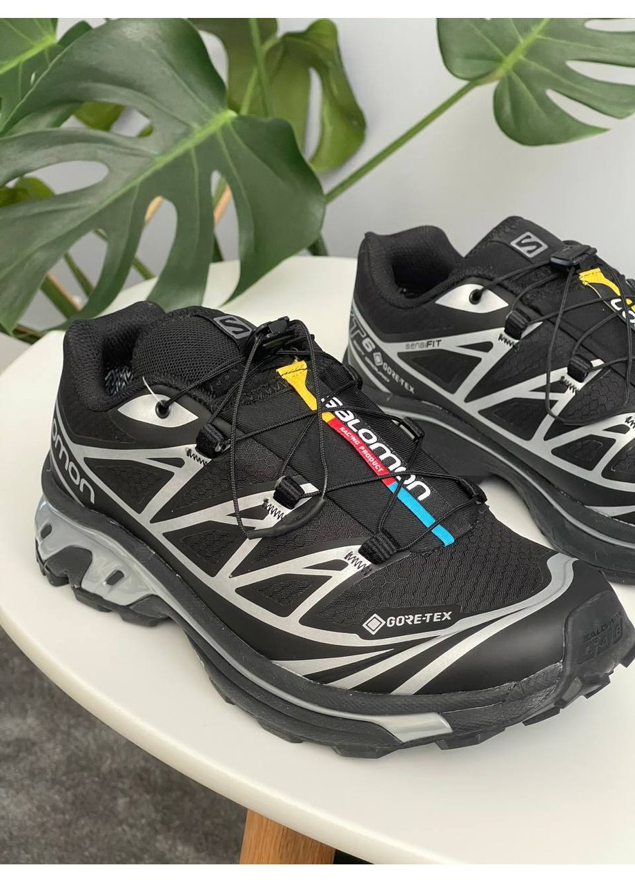 Чорні Осінні кросівки чоловічі salomon xt-6 adv gore-tex black silver | саломон хт-6 чорні No Brand