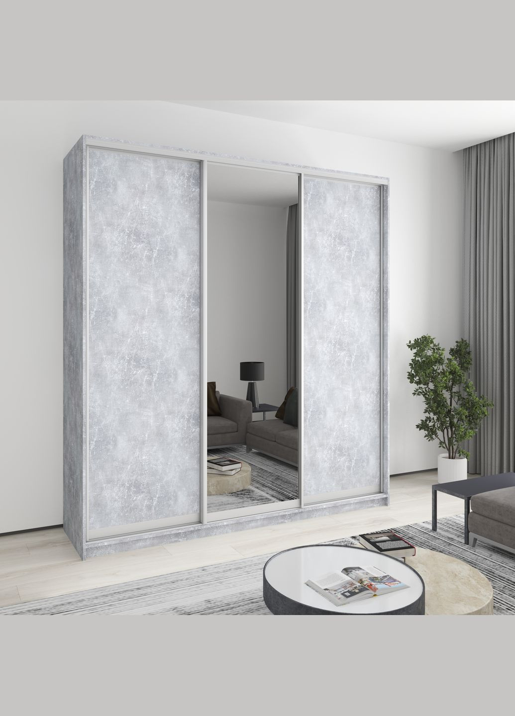 Шафа-купе тридверна Стандарт AL 2ДСП/Дзеркало 220x45x240 см (MBS-1850) MebelStar (346290062)