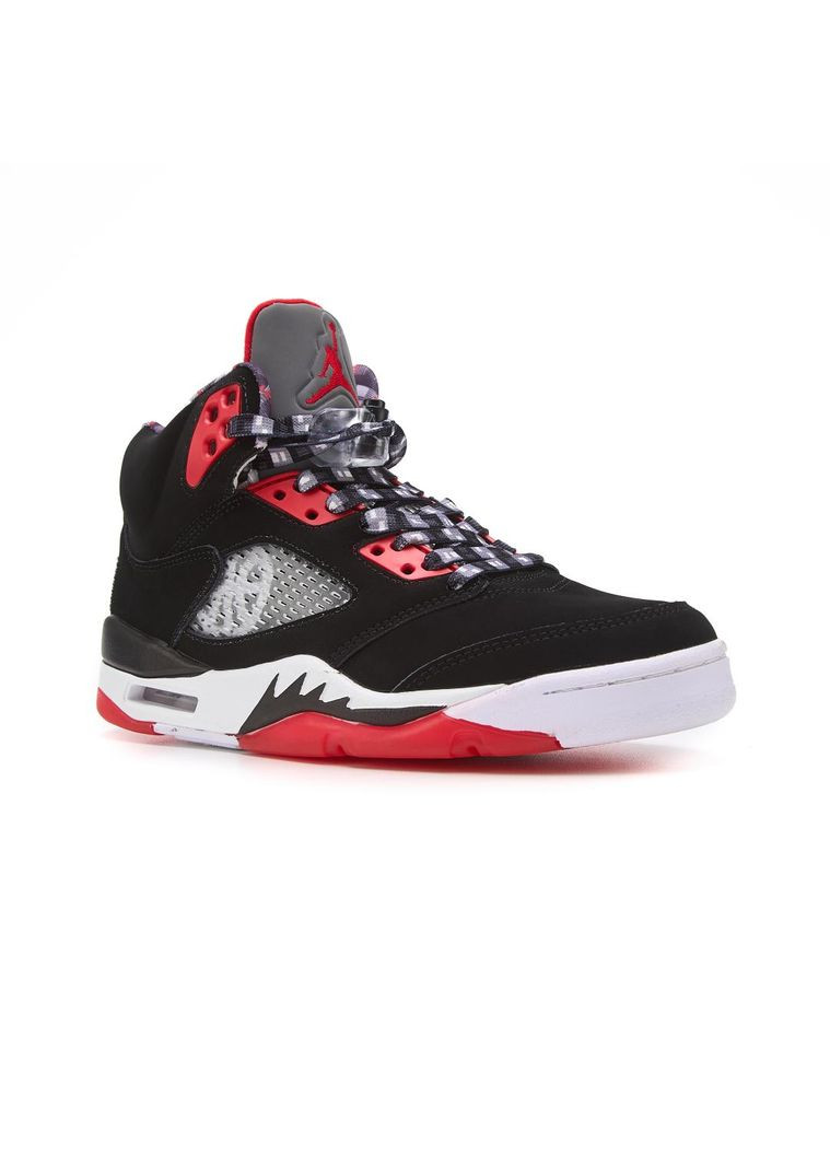 Чорні Осінні кросівки чоловічі nike air jordan 5 retro quai 54 black red найк аір джордан No Brand