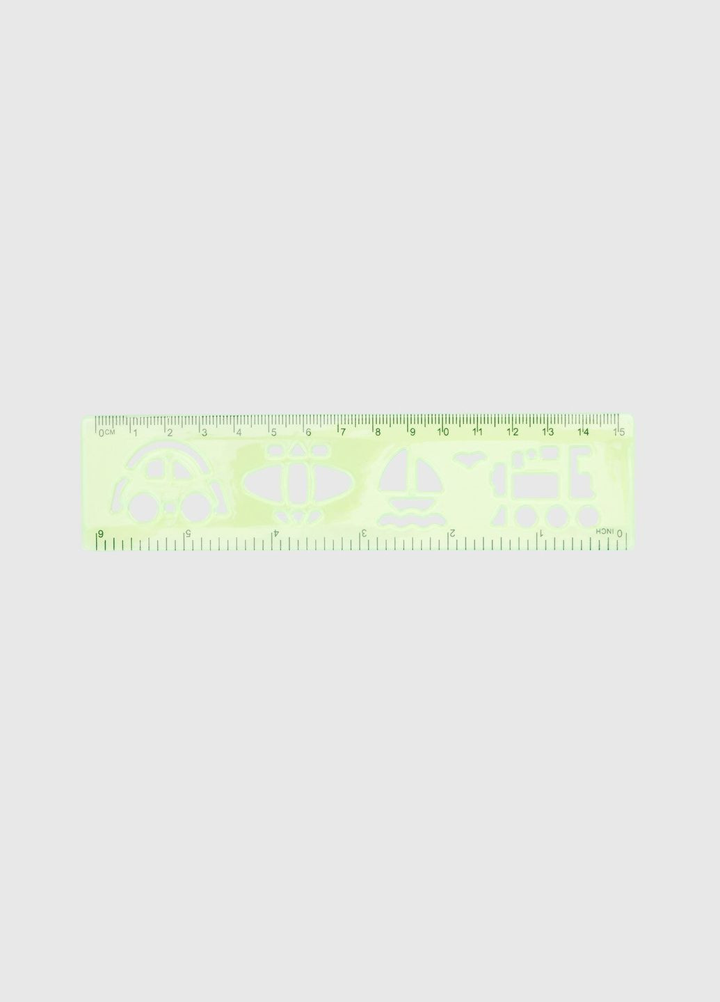 Линейка с трафаретами 0380-15 Салатовый (2000990711656)(SC) shop (2000990711656) No Brand (364547713)