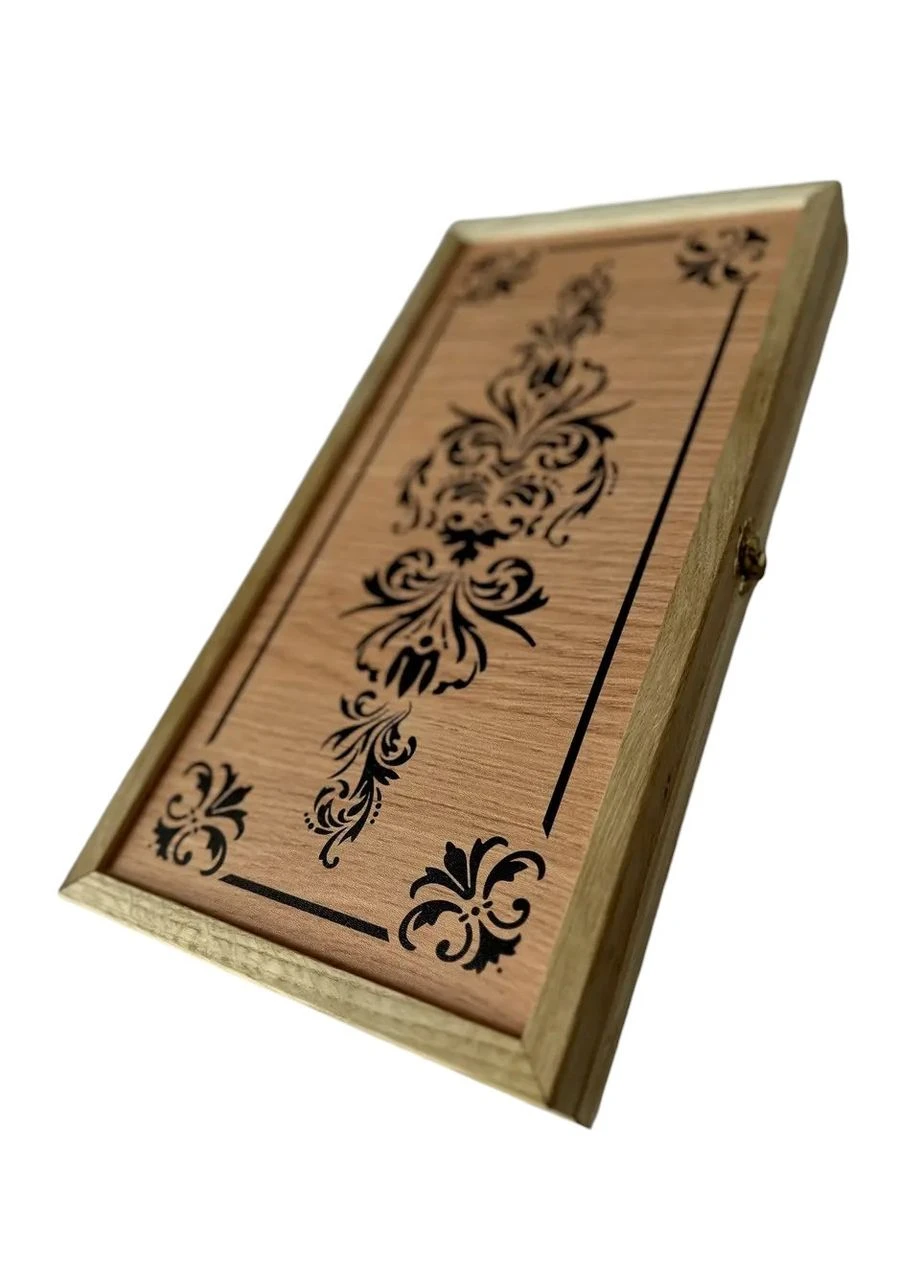 Дерев'яні Нарди з кубіками та фішками 40x40 см. No Brand (330774523)