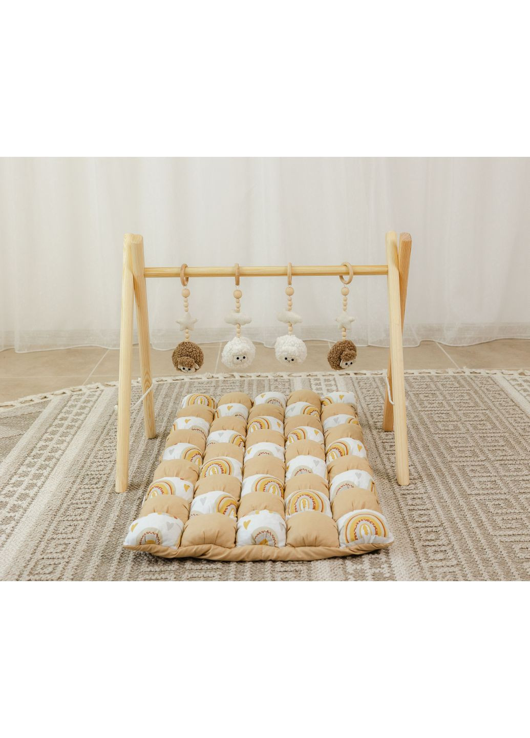 Мобіль дитячий підлоговий BabyGym XRMASTER Пухнасті овечки з матрациком Rainbow No Brand (350313836)