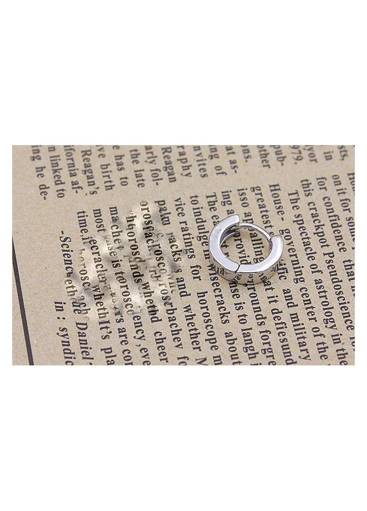 Чоловічі сережки кольца із сталі 1шт срібний колір No Brand (339104006)