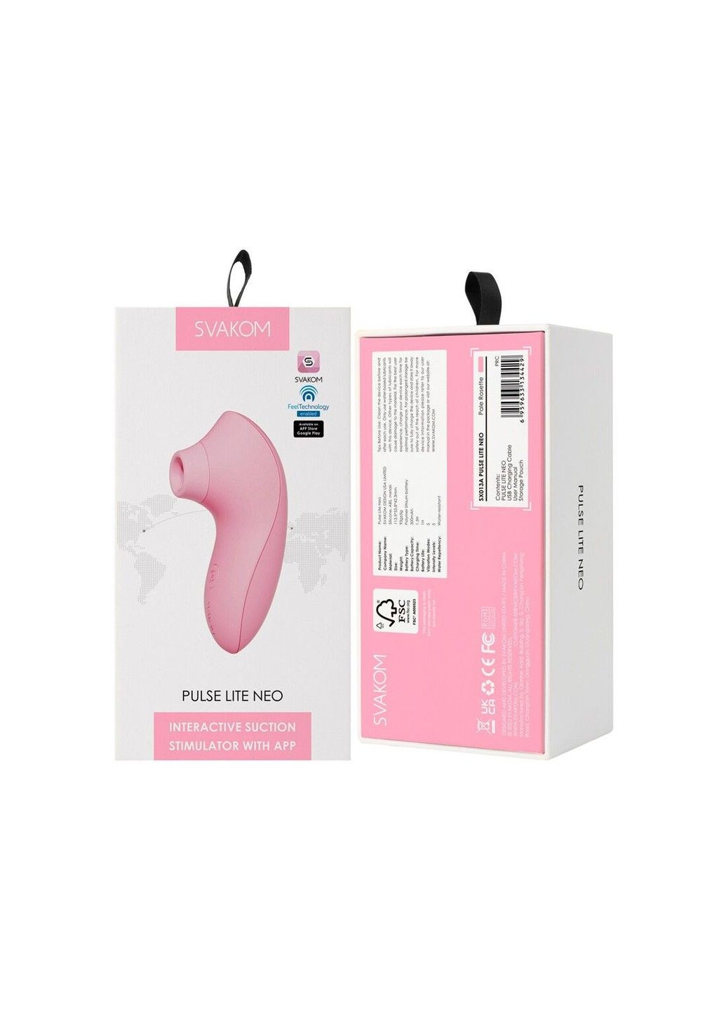 Вакуумний стимулятор Pulse Lite Neo Pale Rosette керується зі смартфона Svakom (316158837)