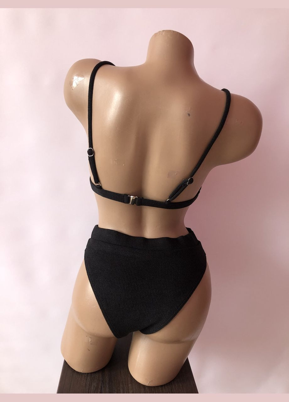 Черный летний женский раздельный купальник. No Brand