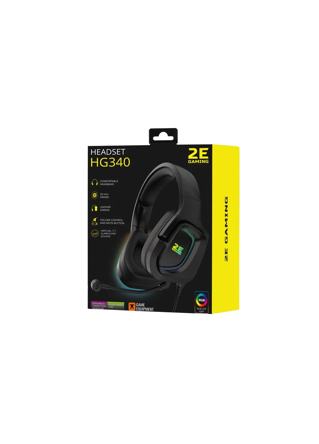 Гарнітура ігрова HG340, 7.1, USB-A, RGB, 2м, 2E Gaming (387183859)