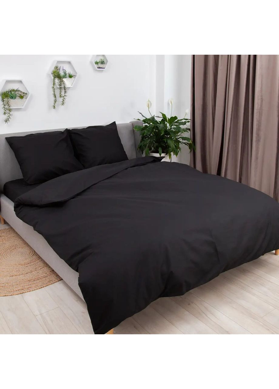 Евро комплект постельного белья с наволочками 70*70 см, 115 гр/м2 гипоаллергенный Phantom Black Черный (12980200215) ТЕП (364099902)