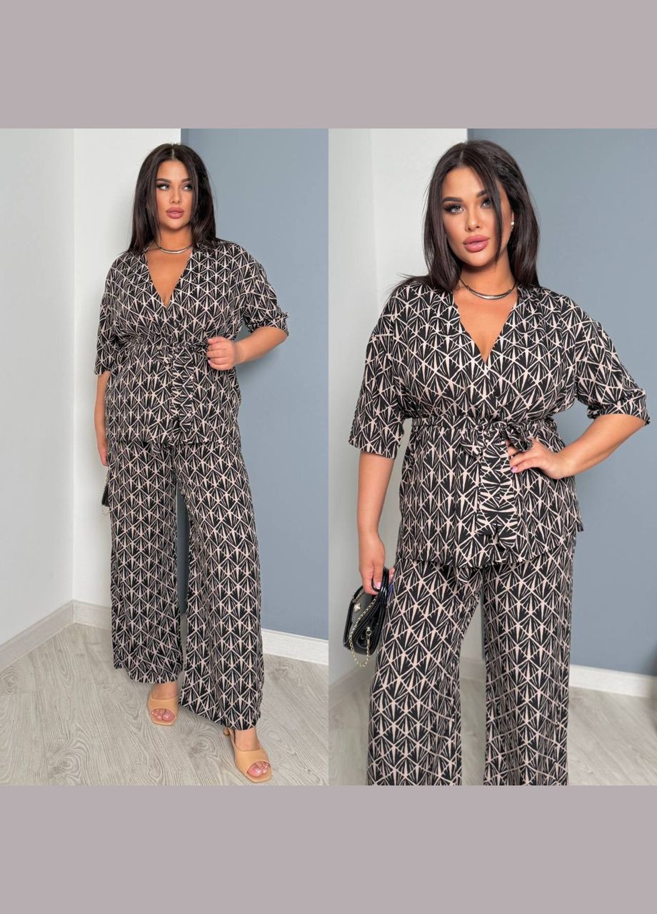 Костюм штапель,кофта на запах и брюки с карманами No Brand (329421978)