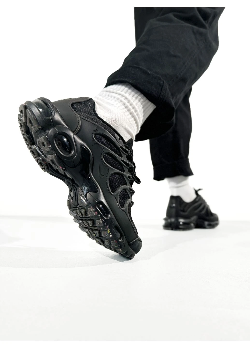 Черные летние кроссовки nike air max tn terrascape plus triple black найк аир макс тн плюс No Brand
