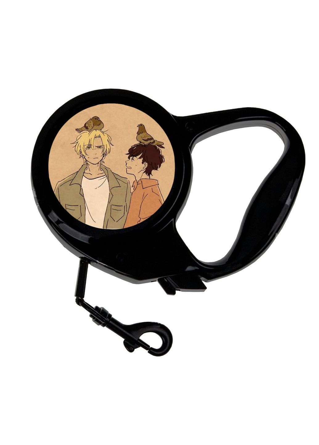 Повідець-рулетка для тварин із принтом Аніме Бананова Риба #0011 3 м чорний No Brand (309160624)