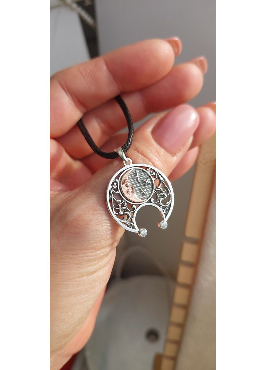 Подвеска, кулон, амулет серебро 925 проба Лунница с луной No Brand (365960416)