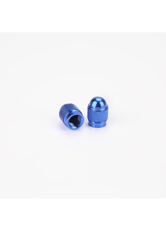 Алюминиевые колпачки на ниппель авто вело мото, шредер (schrader) 2 шт в синем цвете China (366874355)