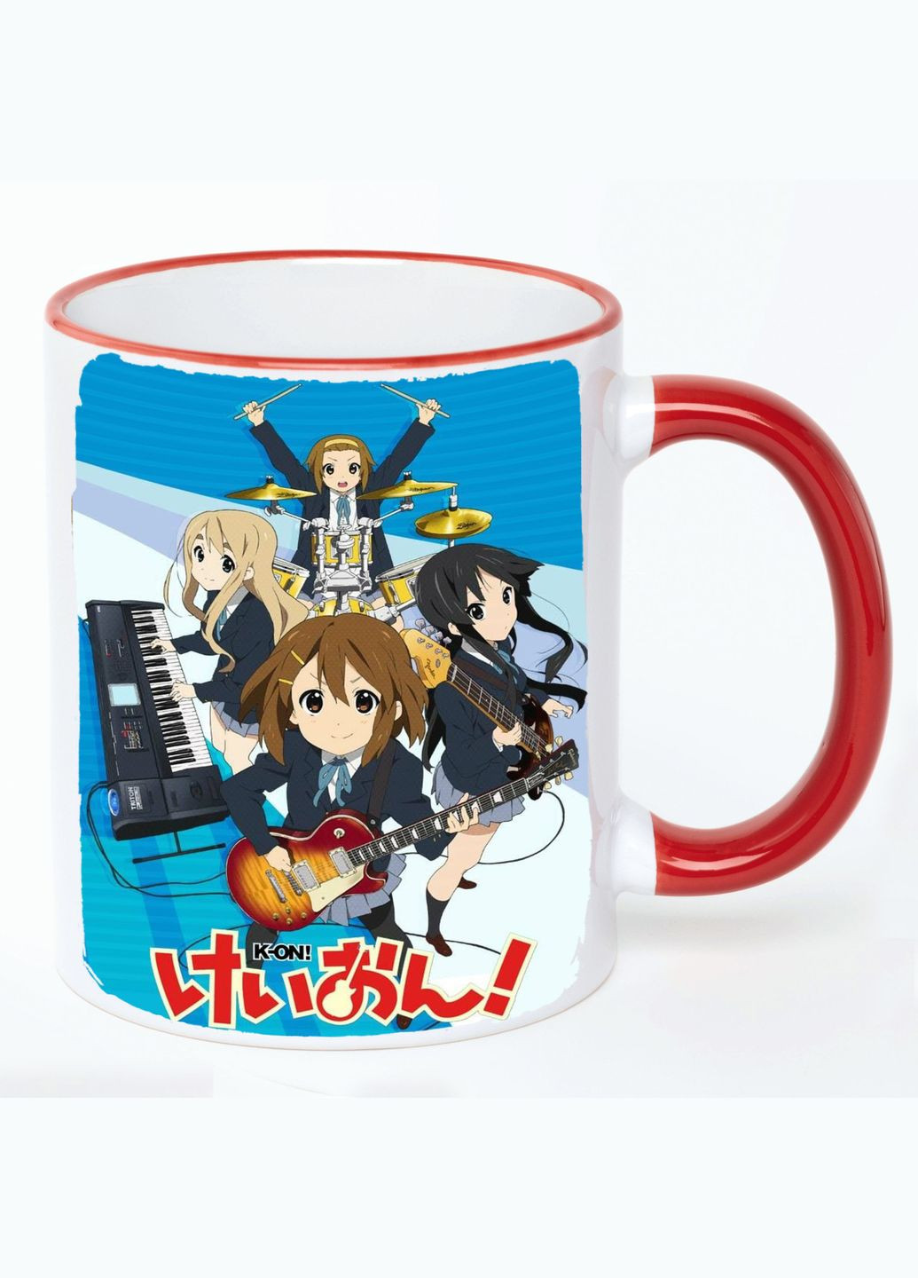 Чашка Кей-Он Аніме #006 (кухоль, кухоль) Біла з Червоною ручкою 330 мл No Brand (322712695)