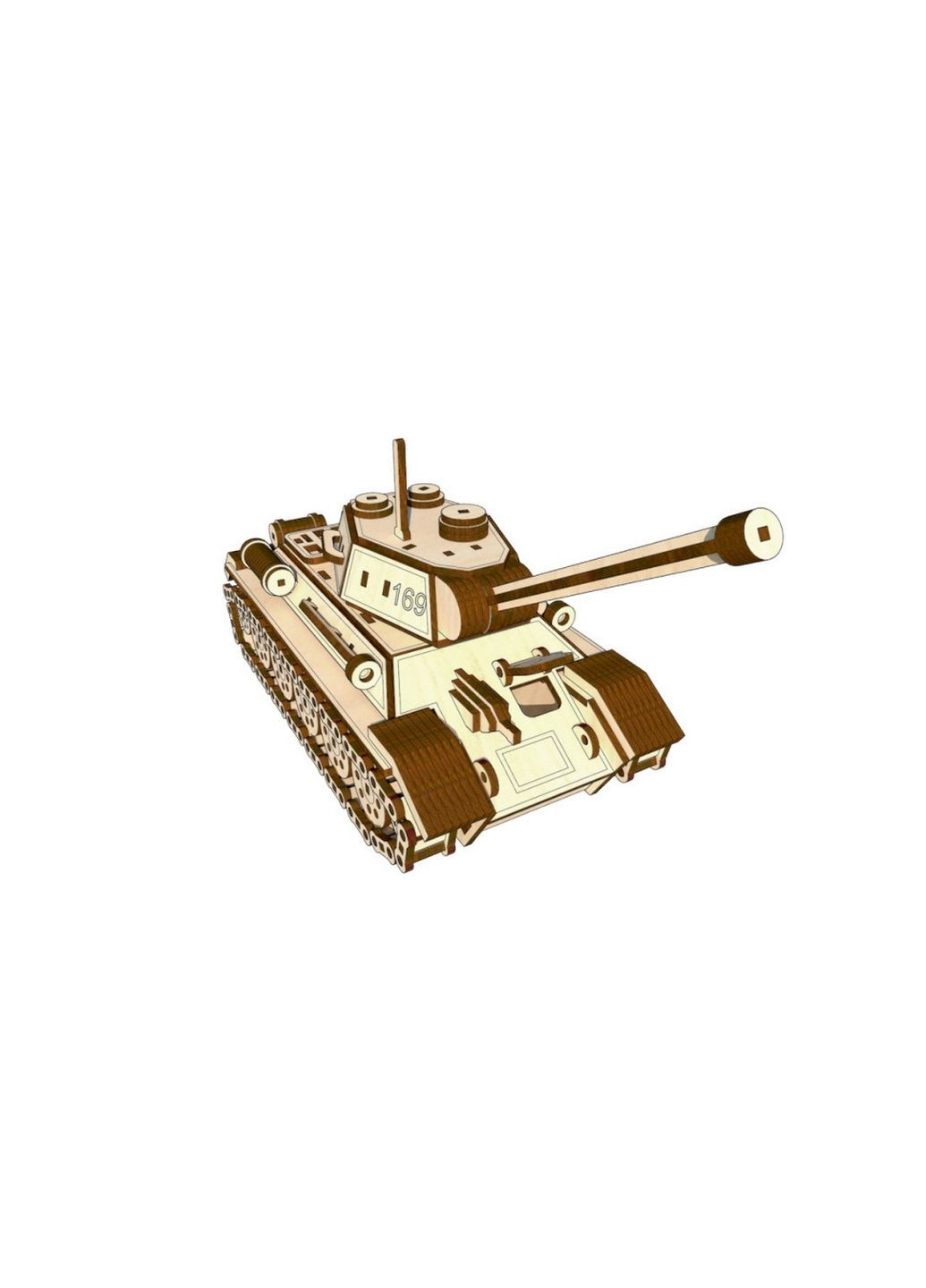 Деревянный конструктор "Танк Т-34", 391 деталь 5х25х15 см Pazly (289461427)