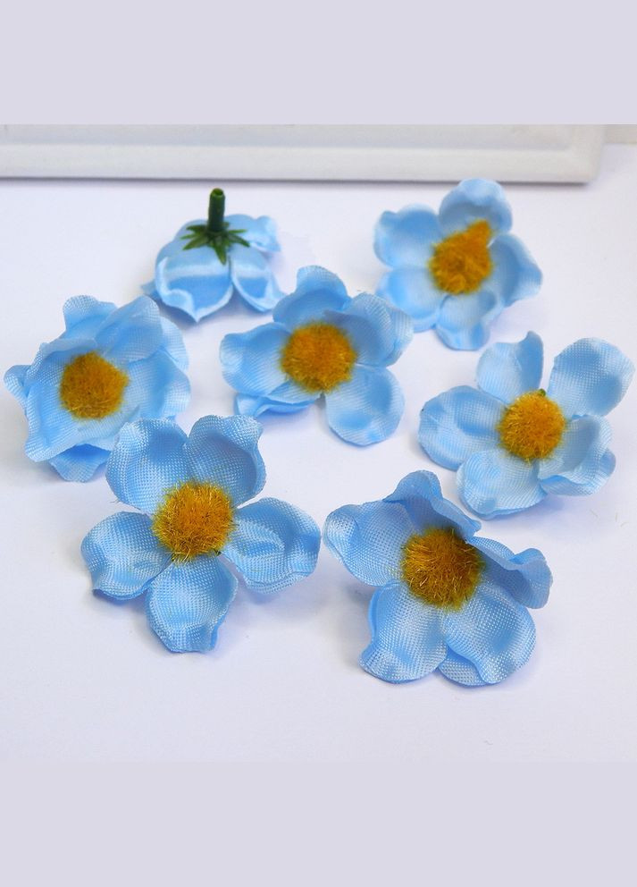 Искусственный цветок Яблони, атлас, 3,5 см, голубой No Brand (340482654)