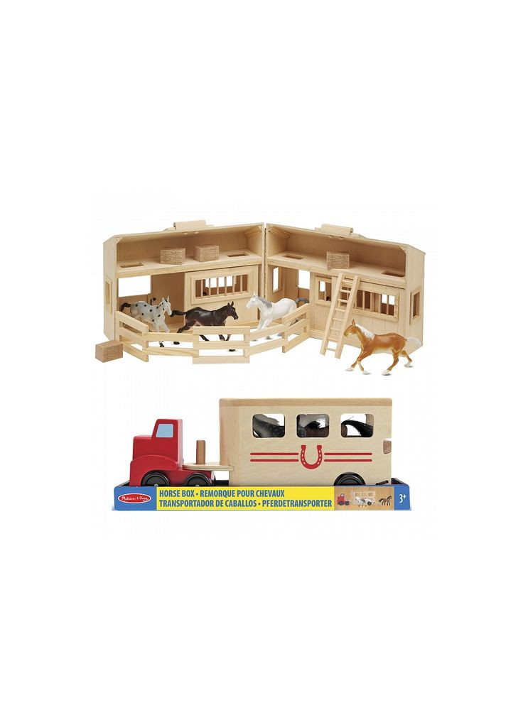 Игровой набор Деревянная конюшня с лошадками (MD3704) Melissa&Doug (373640186)