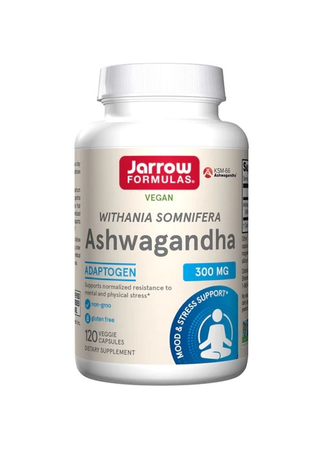 Натуральна добавка Ashwagandha, 120 вегакапсул Jarrow Formulas (293341320)
