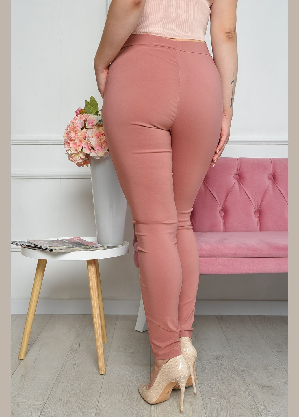 Розовые кэжуал демисезонные зауженные брюки Let's Shop