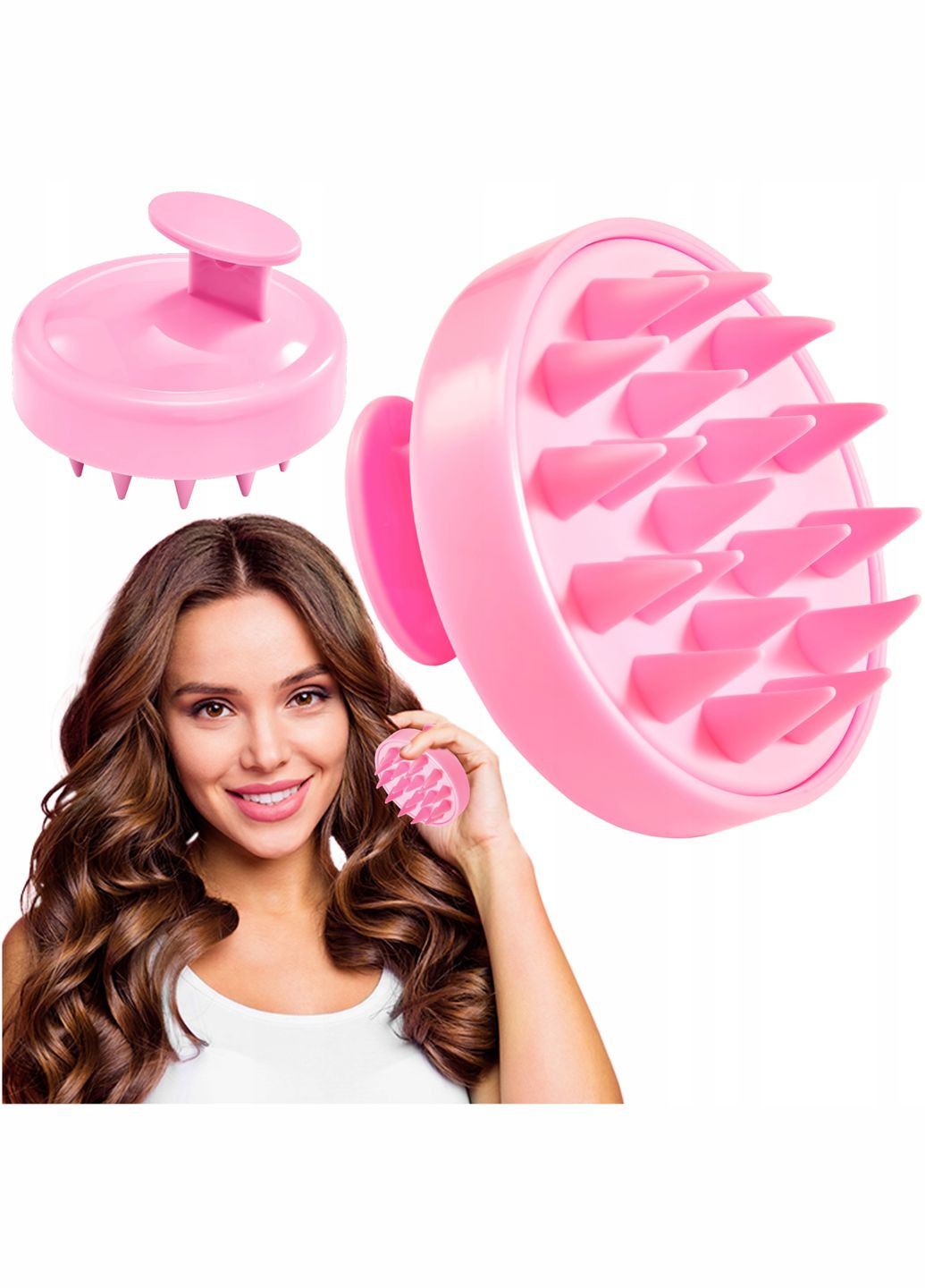 Щетка-массажер для мытья головы Pink (P-5907739315144) 4FIZJO (301671687)