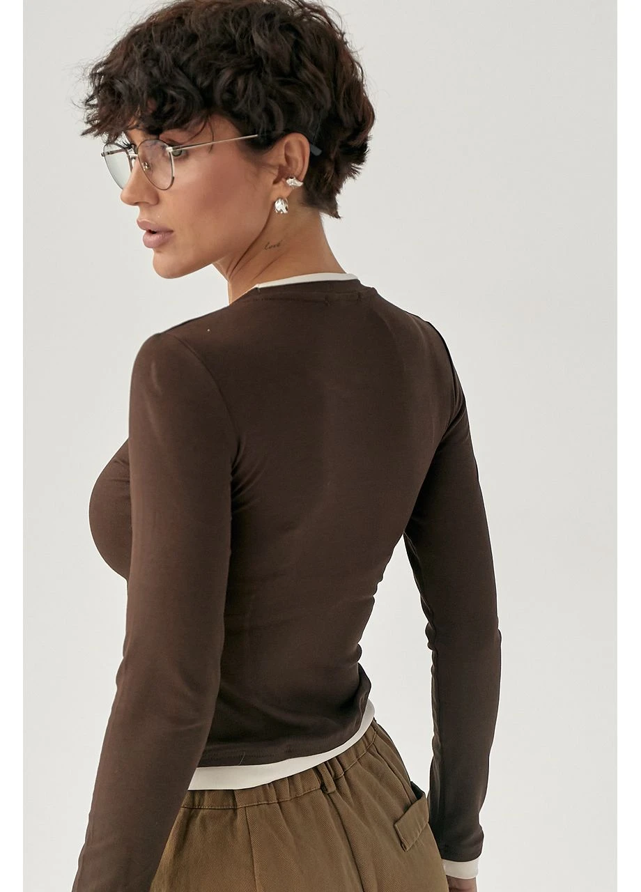 Женский двухслойный лонгслив цвет, ONE SIZE (есть размеры) No Brand (387644010)