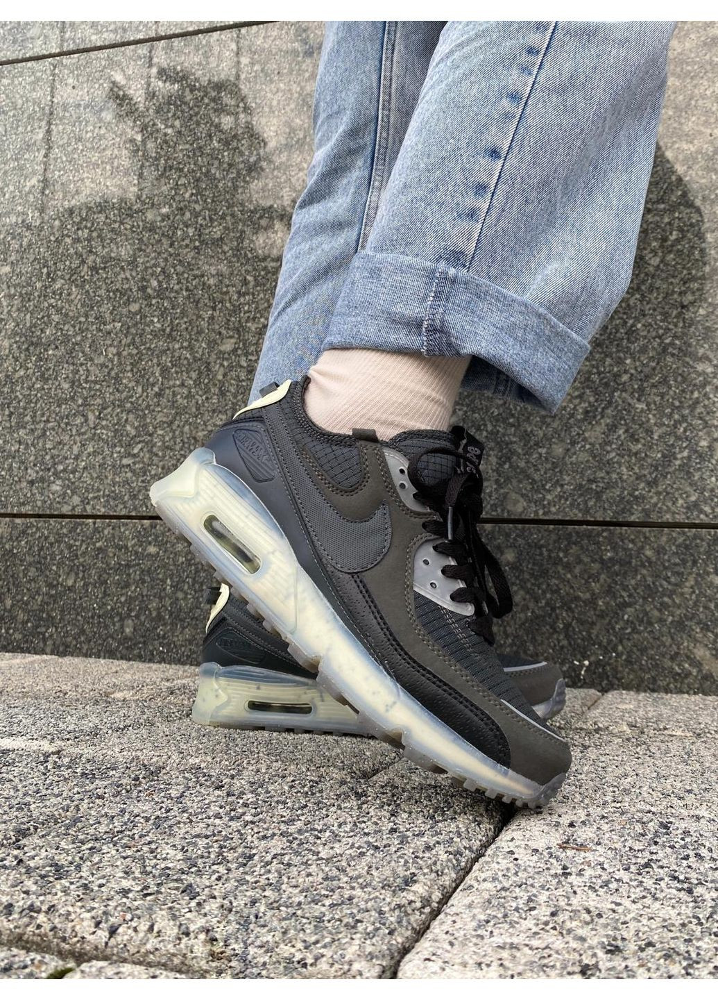 КРОССОВКИ ЖЕНСКИЕ NIKE AIR MAX TERRASCAPE 90 BLACK GREY НАЙК АИР МАКС ТН ПЛЮС No Brand серые демисезоны (367169453)