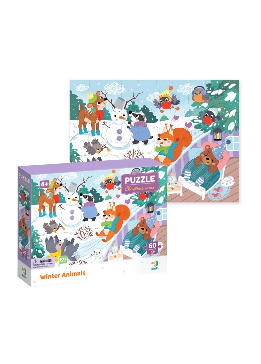 Пазл Зимние животные, 60 дет Dodo (363236979)