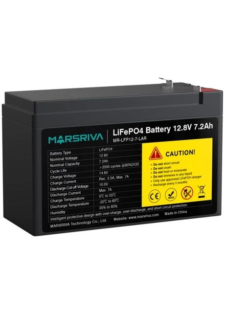 Акумуляторна батарея 12.8V, 7.2A, літієва батарея Marsriva (378003084)