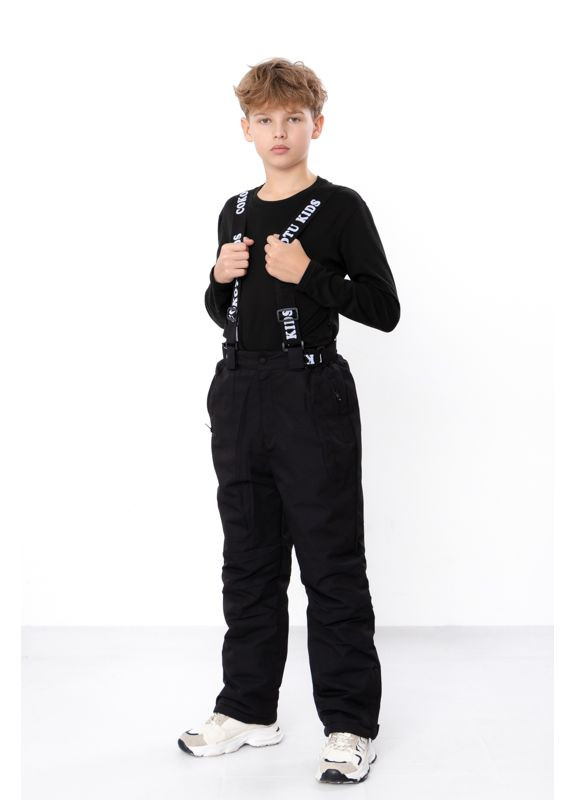 Зимові штани-напівкомбінезон для хлопчика-юніора на флісі (p-18508) Носи своє (369748534)