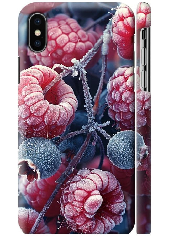 3D пластиковий матовий чохол 'Морозні ягоди' для Endorphone Apple iPhone XS (285113678)