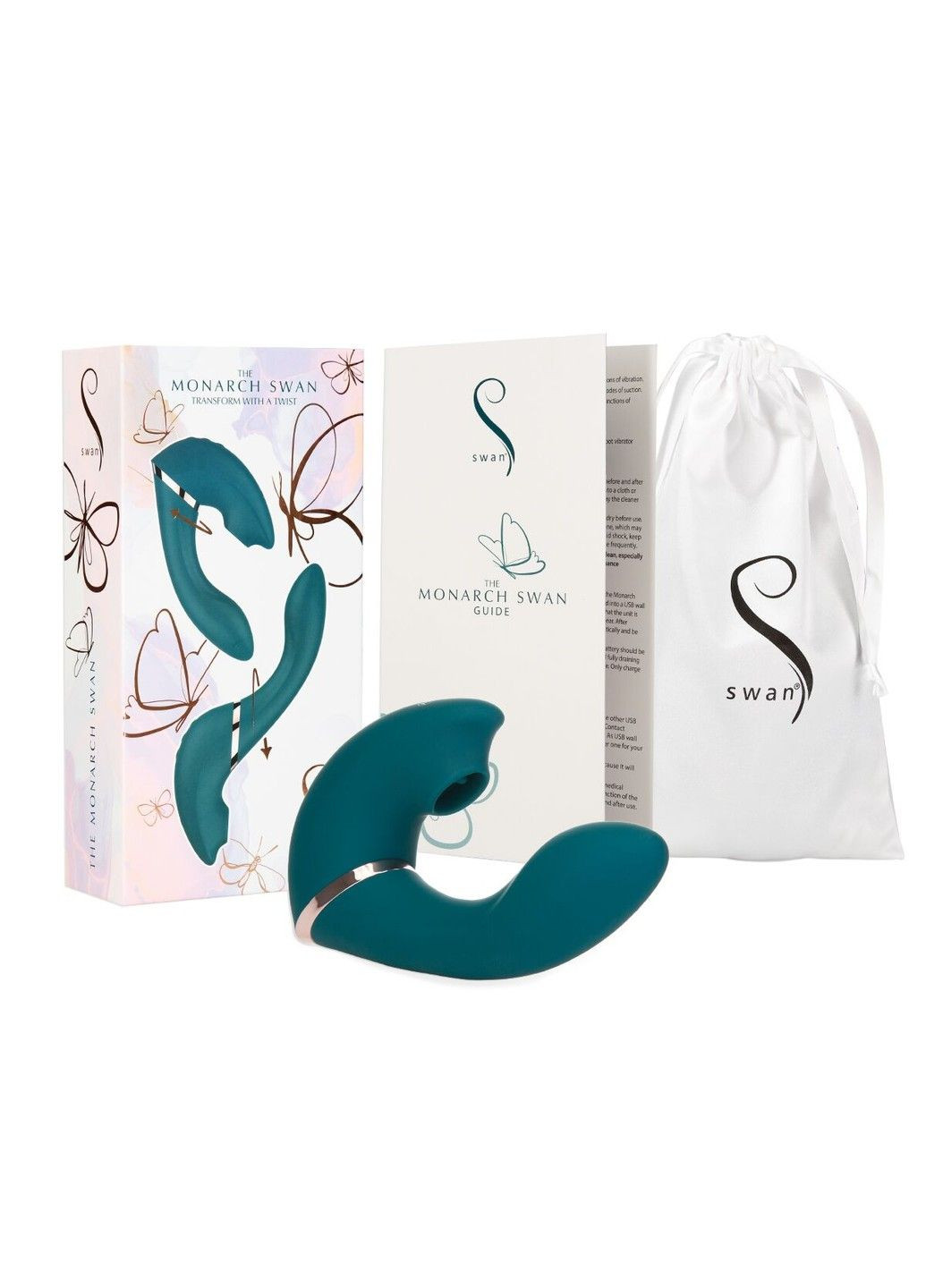 Многофункциональный вибратор с вакуумной стимуляцией The Monarch Teal Swan (295262145)