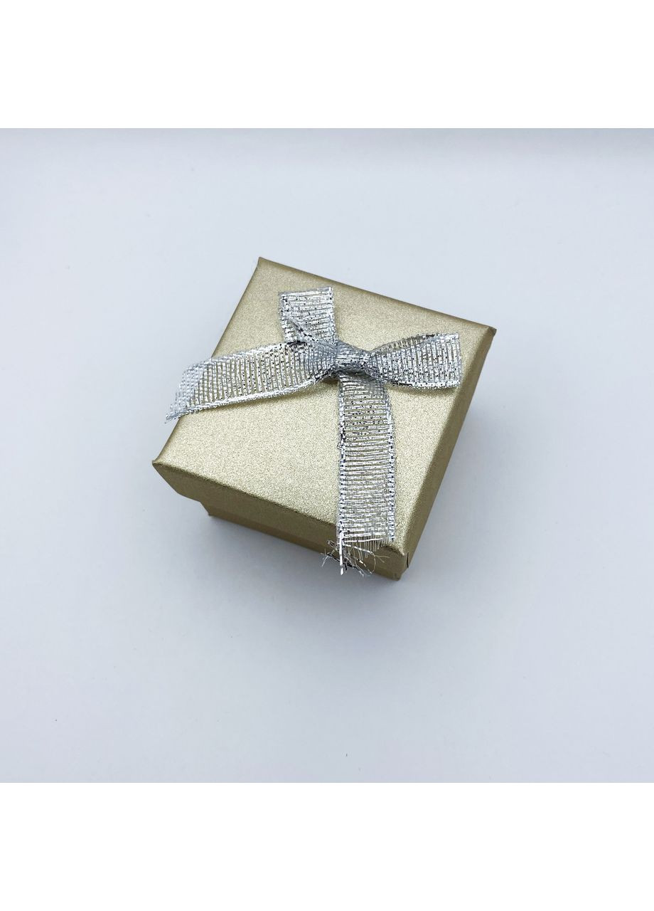 Коробочка для украшений под кольцо, кулон или серьги квадратная серебристая No Brand (369737682)