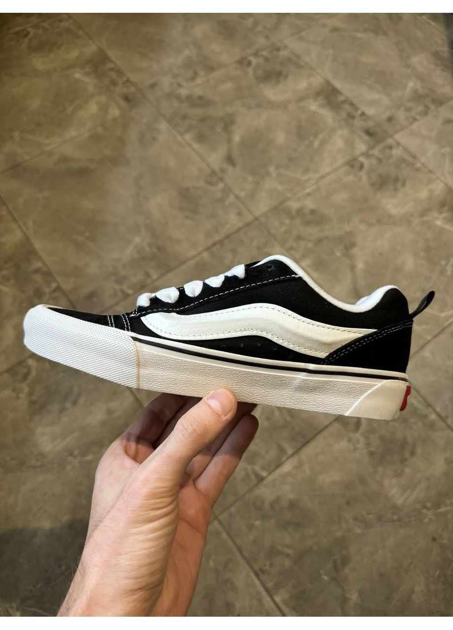 Чорні Осінні кеди чоловічі vans knu skool black / white ванс кну скул No Brand