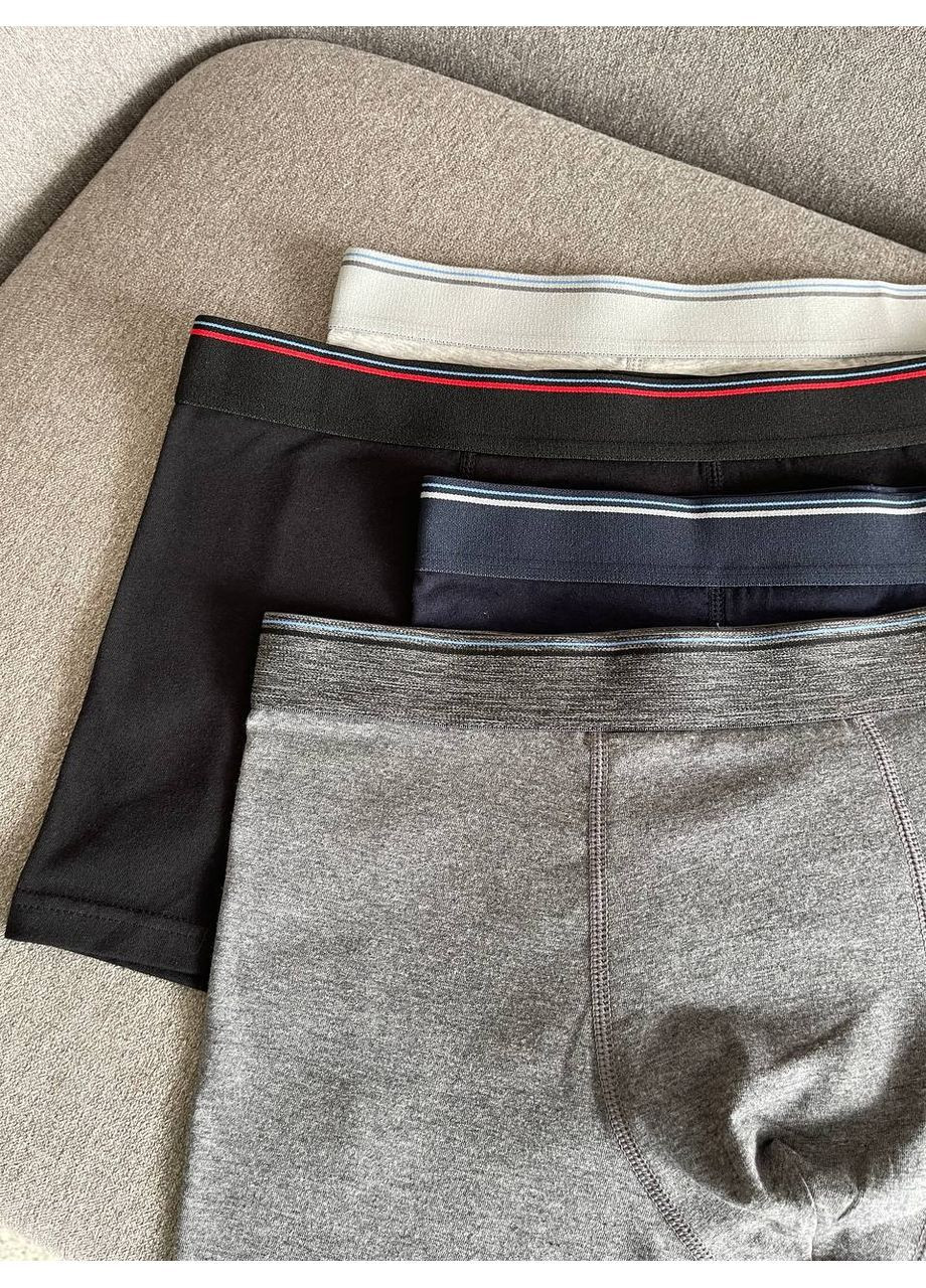 Мужские трусы на широкой резинке, боксерки мужские хлопчатобумажные, набор мужских трусов-боксеров 4шт. No Brand Труси (366023669)