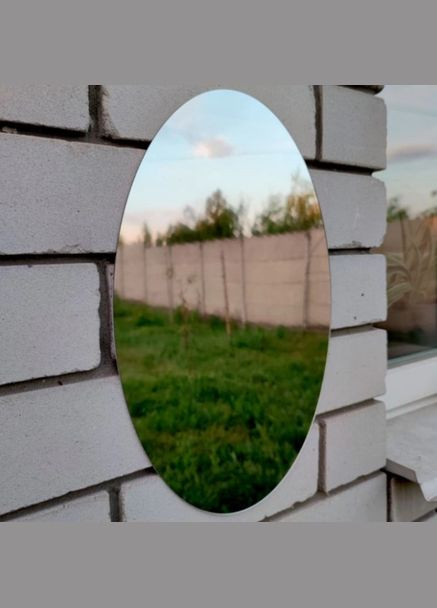 Самоклеюче акрилове дзеркало Mirror Sticker ROUND 42х27 см сріблястий (2104618506) No Brand (331012841)