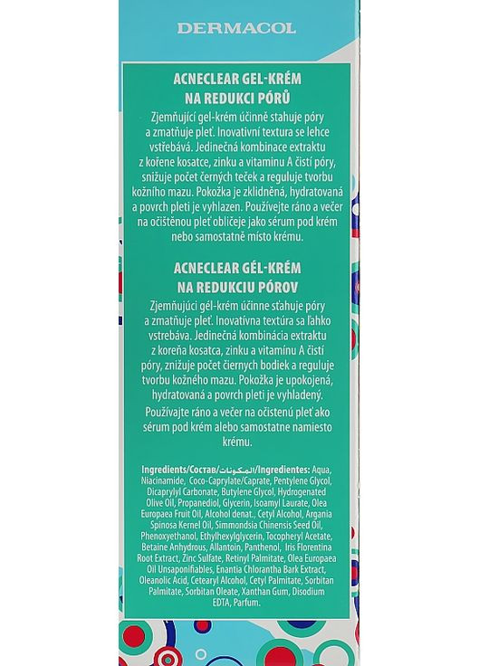 Сужающий поры гель-крем AcneClear Pore Minimizer 50ml (926679-15432) Dermacol (368627886)